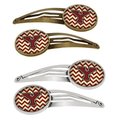 Carolines Treasures Letter Y Chevron Maroon and Gold Barrettes Hair Clips, Set of 4, 4PK CJ1061-YHCS4